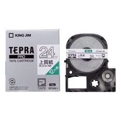 「テプラ」PROテープカートリッジ 上質紙ラベル 黒文字 24mm