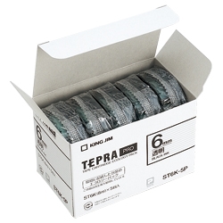 テプラPROテープカートリッジ エコパック（5個入り）透明テープ/黒文字 6mm