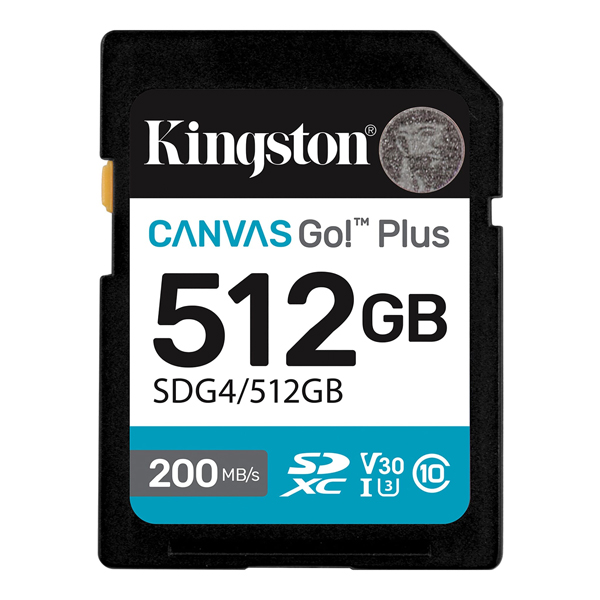 512GB SDXCカード Canvas Go! Plus Class 10 UHS-I U3 最大200MB/秒読取