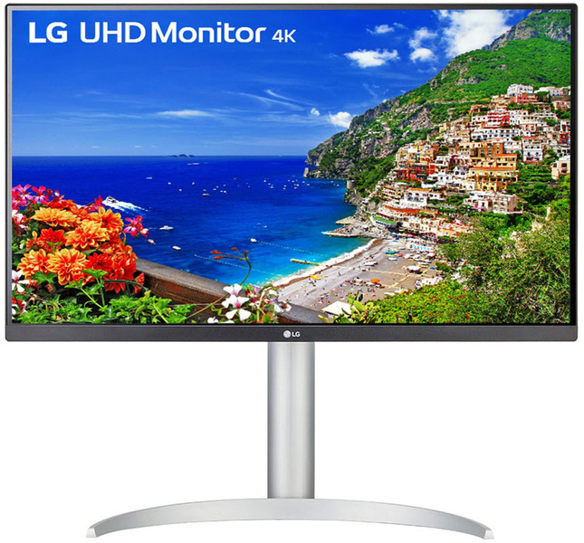 27型液晶ディスプレイ/3840×2160/DP、HDMI/ホワイト/スピーカーなし/昇降/チルト/回転