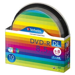 DVD-R DL 8.5GB PCデータ用 8倍速対応 10枚スピンドルケース入り ワイド印刷可能