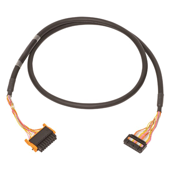スプリングクランプ端子台付きケーブル(MELSEC iQ-F 入出力用、端子台18P⇔MIL20P) 3m