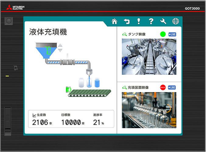 表示器GOT3000 15型 XGA パネル色:黒 DC