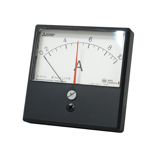 三菱指示電気計器 機械式指示計器 交流電流計(不平等目盛) 角形計器 YS-8NAA BR 0-20-60A 20/5A