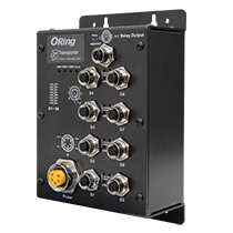 鉄道向けEN50155準拠 非管理型8ポートイーサネットスイッチ DC24V入力