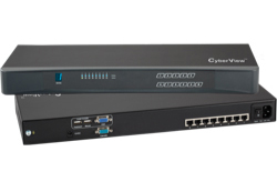 1U Cat6 KVM8ポートスイッチ