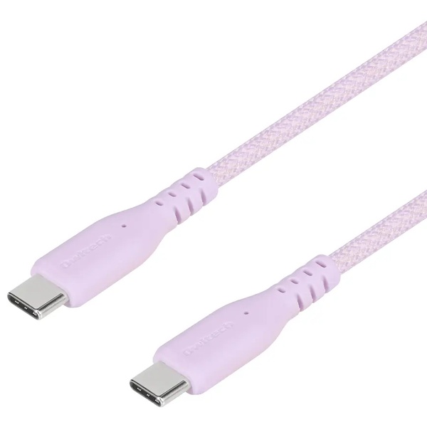 スマホ・タブレット用USBケーブル/USB2.0規格準拠/USB（C-C）/Power Delivery対応/PD60W/超タフ/やわらか/データ転送/1.5m/150cm/パープル