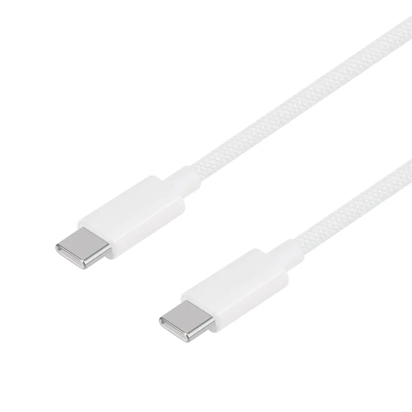 スマホ・タブレット用USBケーブル/USB2.0規格準拠/USB（C-C）/PD60W/ブレイデッドケーブル/絡みにくい/データ転送/2m/200cm/ホワイト