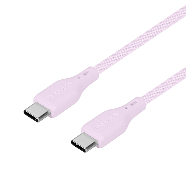 スマホ・タブレット用USBケーブル/USB2.0規格準拠/USB(C-C)/Power Delivery対応/PD60W/データ転送/やわらか/断線に強い/シリコンメッシュ/1.5m/150cm/ライラックパープル
