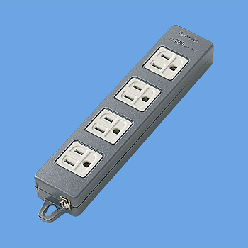 OAタップ(接地15A形)(4コ口・ブラック)(マグネット付)・適用コード3心ビニルキャブタイヤ丸形コード(VCTF)2.0m平方メートル