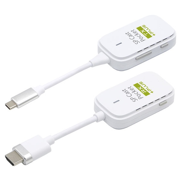 AirPlay・Miracast受信機能対応ワイヤレスプレゼンテーション SP Cast Pocket Plus ワイヤレスUSB-C to HDMI（親機・子機セット）