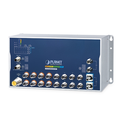 産業用L3 8ポート 10/100/1000T 802.3at PoE+ M12 + 8ポート 10/100/1000T M12 + 2ポート 10GBASE-T M12 + 2ポート 10G Q-ODC マネージドイーサネットスイッチ