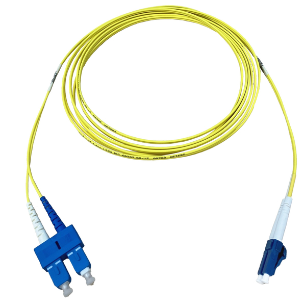 光ファイバーパッチコード NetKey 片端LCデュプレックス・片端SCデュプレックス 極性AtoB OS2 LSZH 9m