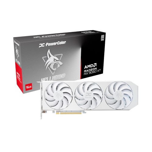 Hellhound Spectral White AMD Radeon RX 9060 XT 16GB GDDR6 グラフィックカード/ホワイトカラーモデル/2スロット トリプルファンクーラー