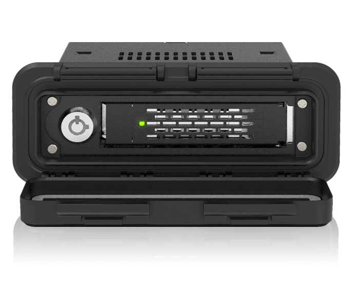 1 x 2.5インチ U.2/U.3 NVMe SSD搭載用リムーバブルケース 防水フロントカバー付 3.5インチサイズ