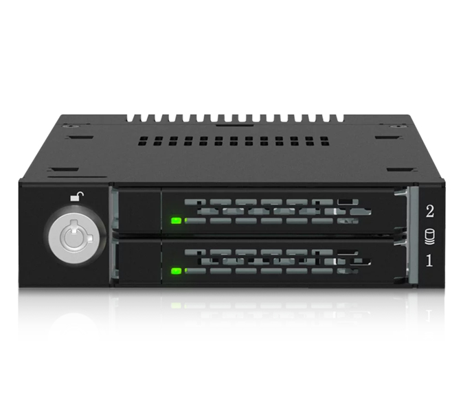 ICYDOCK 2 x M.2 NVMe SSD搭載用リムーバブルケース　PCIe 4.0対応　3.5インチベイサイズ