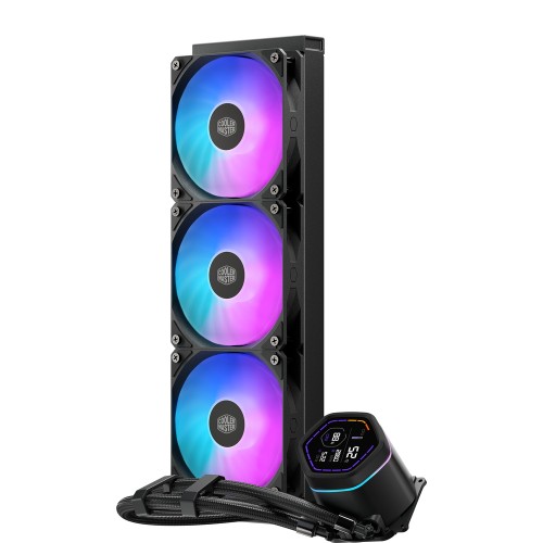 MasterLiquid Core Nex Digital 360 Black/360mm水冷CPUクーラー/システム情報を表示可能なデジタルパネル搭載/Intel LGA1851/1700/1200/1156/1155/1151/1150/AMD AM5/AM4