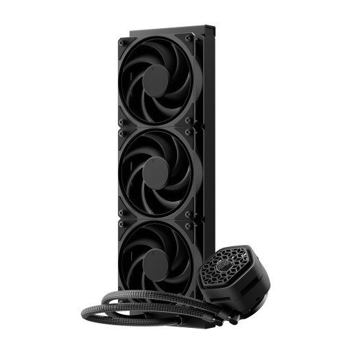 MasterLiquid Atmos II Stealth 360/360mm水冷CPUクーラー/オールブラック/VRM冷却ファン搭載/Intel LGA1851/1700/1200/1156/1155/1151/1150/AMD AM5/AM4