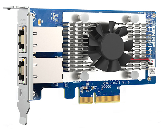 2ポート 10GbE 10GBASE-T/NBASE-T LANカード (QXG-10G2T、単体)