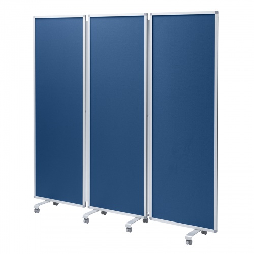 3連結パーティション（W1800×H1800・クロスタイプ・ブルー）