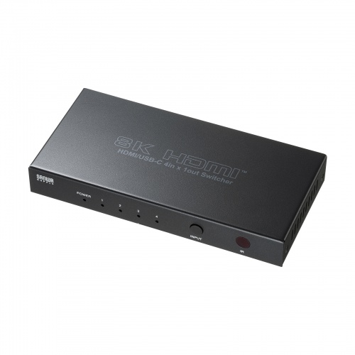 8K対応HDMI切替器（4入力1出力・Type-C入力対応・リモコン付き）