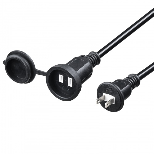 防雨型電源延長コード（2P・5m・ブラック）