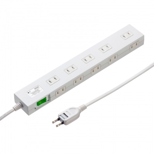 雷ガードタップ（10個口・1m・ホワイト）