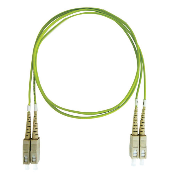 両端SCコネクタ付デュプレックスパッチケーブル GI50/125 若草色 2m