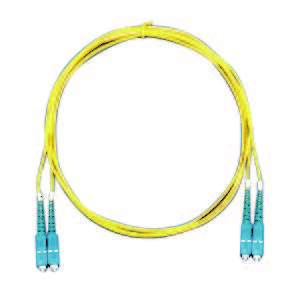 両端SCコネクタ付デュプレックスパッチケーブル SM9/125 黄色 1m