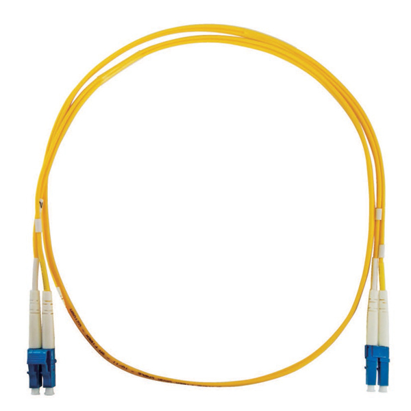 両端LCコネクタ付デュプレックスパッチケーブル SM9/125 黄色 5m