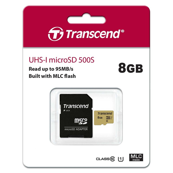 microSDHCカード Class10 UHS-I U1 MLC搭載 8GB (SDカード変換アダプタ付き)