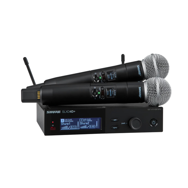 SLXD+、ハンドヘルド送信機SM58x2、2ch受信機