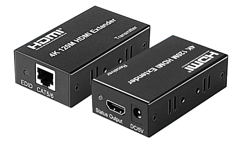 LANケーブル利用/4K30Hz対応で最大120mまで延長/HDMIモニタエクステンダー/送受信機セット