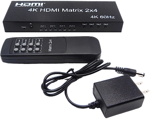 HDMIver2.0/2つの入力映像を4台のモニタに選択表示出力/HDMIモニタ分配切替器/最大解像度4K60Hz