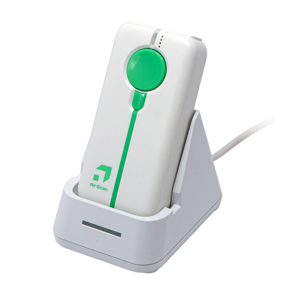【発売記念キャンペーンセット】 AirScan Mobile モバイル1次元バーコードリーダー 白 無線 Bluetooth 充電クレードル シリコン保護カバーセット