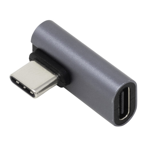 PD100W対応 USB3.2Gen2変換アダプタ Cメス - Cオス 横L型フラット