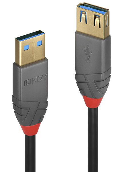 LINDY 1m ANTHRA LINE USB3.0 Type-A オス/メス 延長ケーブル