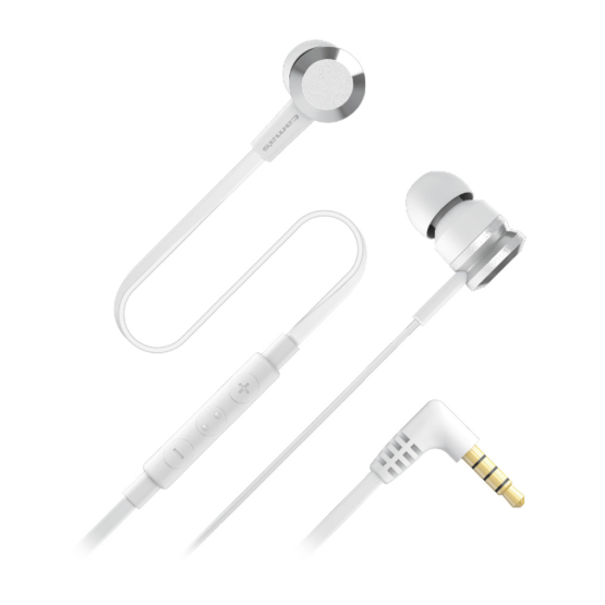 ステレオイヤホン＆ハンズフリー 白 抗菌