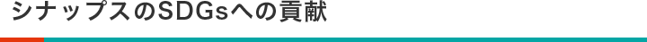 シナップスのSDGsへの貢献
