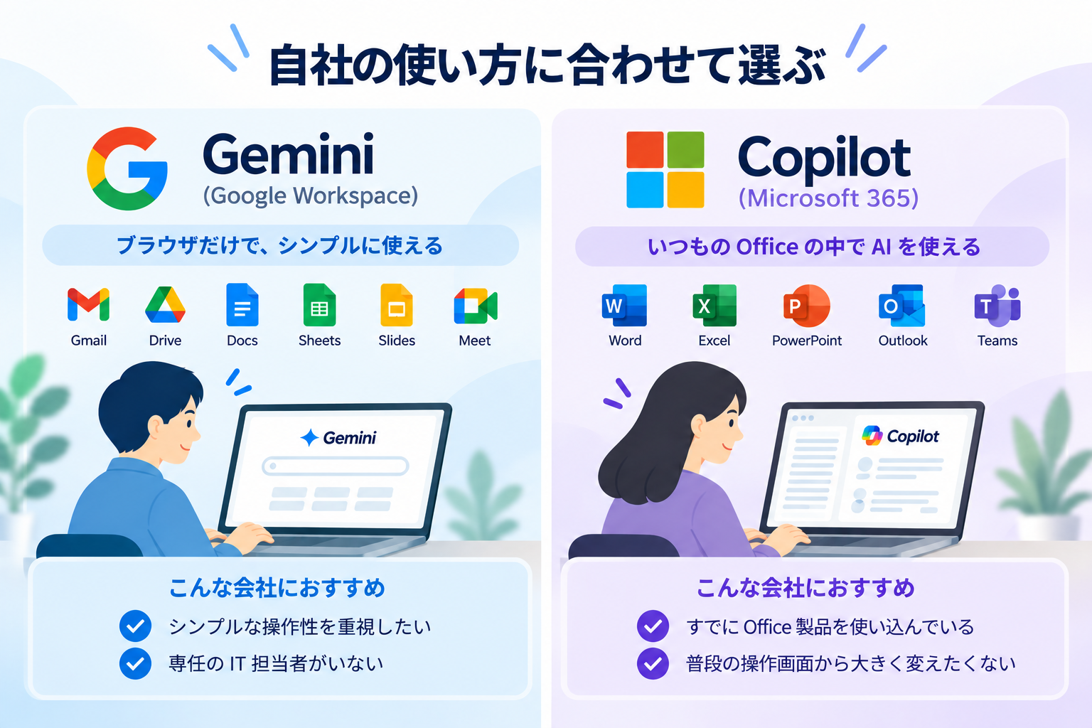 導入すべき理由2：普段から使い慣れている環境を選べる